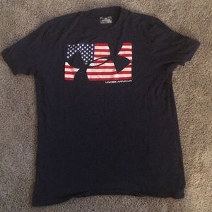 Large Patriotic American Flag Under Armour T-Shirt